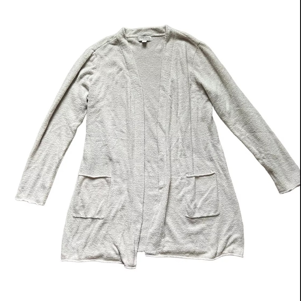Barefoot Dreams CozyChic Lite White Open Front Cardigan Women’s Size XL